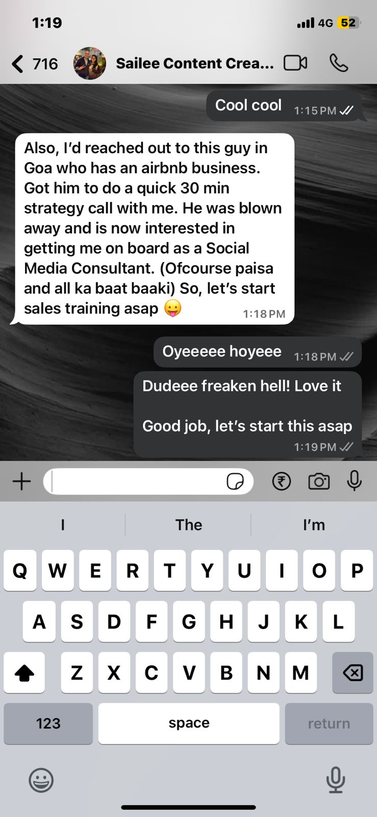 Client conversation 69