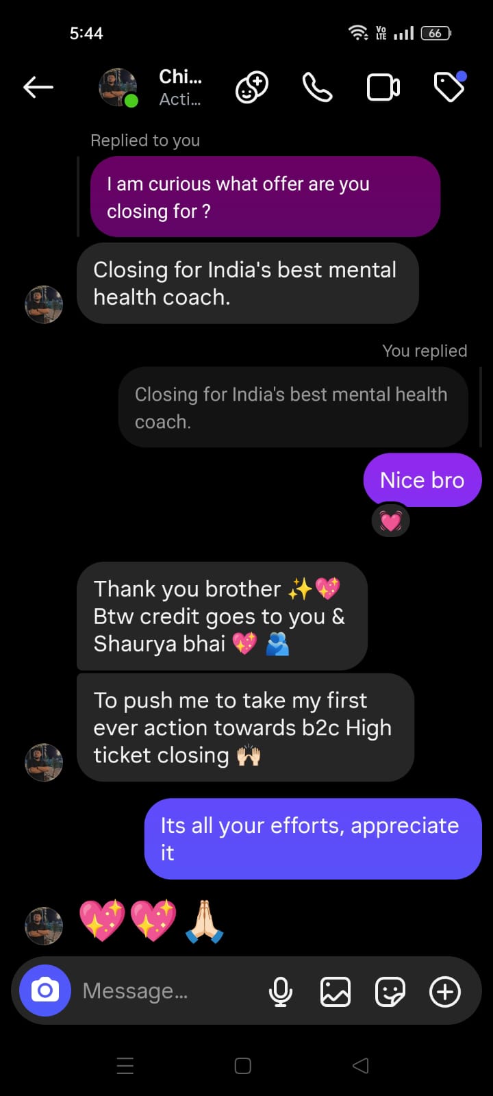 Client conversation 70
