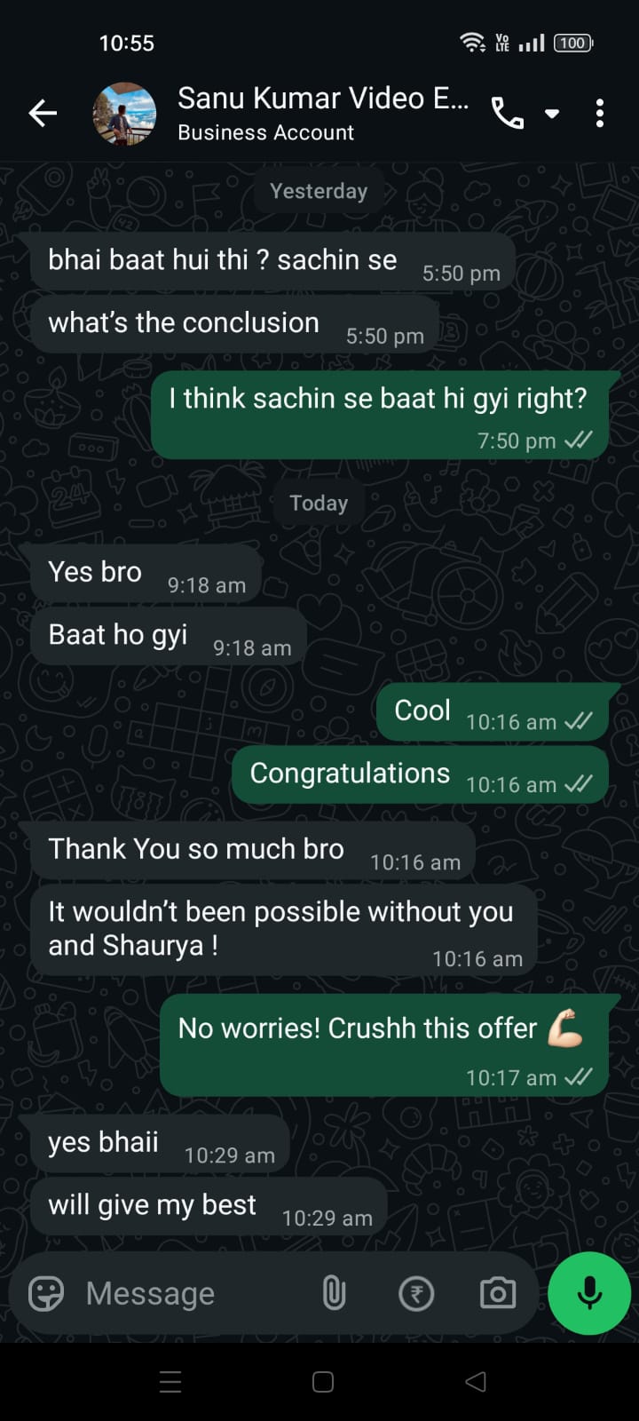 Client conversation 72