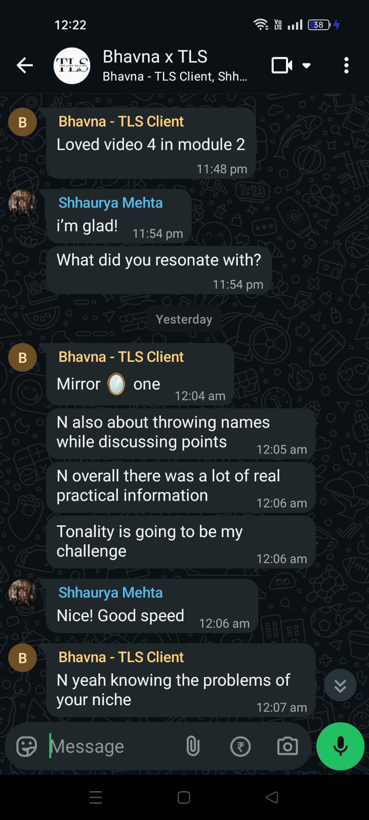 Client conversation 96
